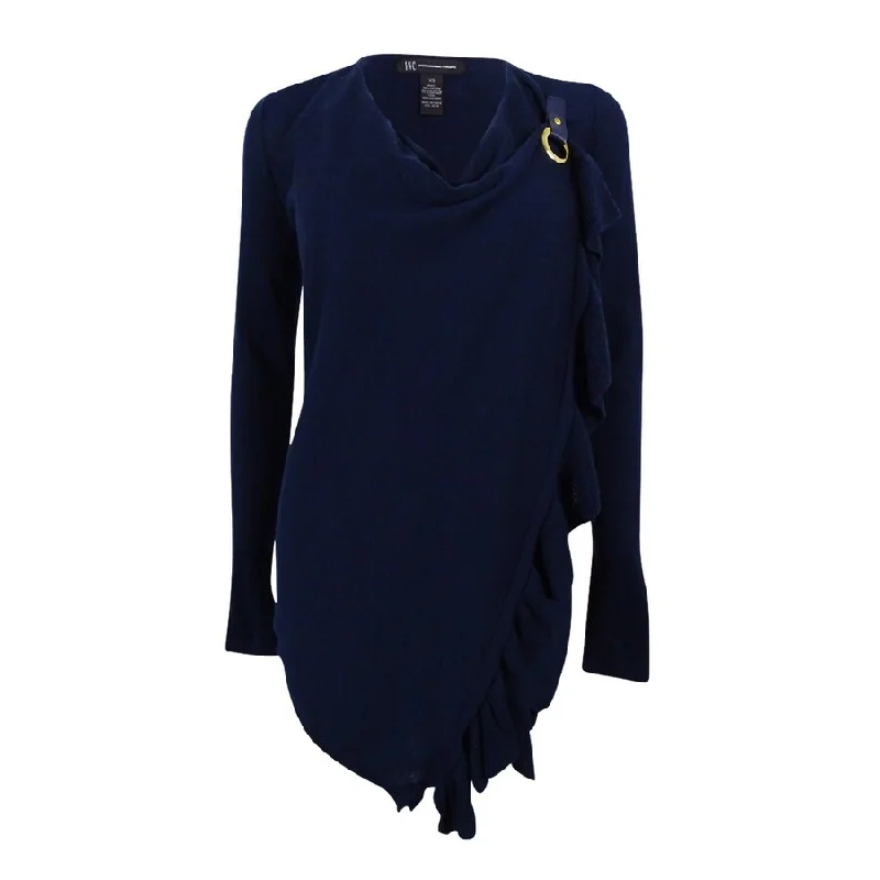 INC International Concepts Women's Ruffled Wrap Sweater Refined Women's Hand - crafted