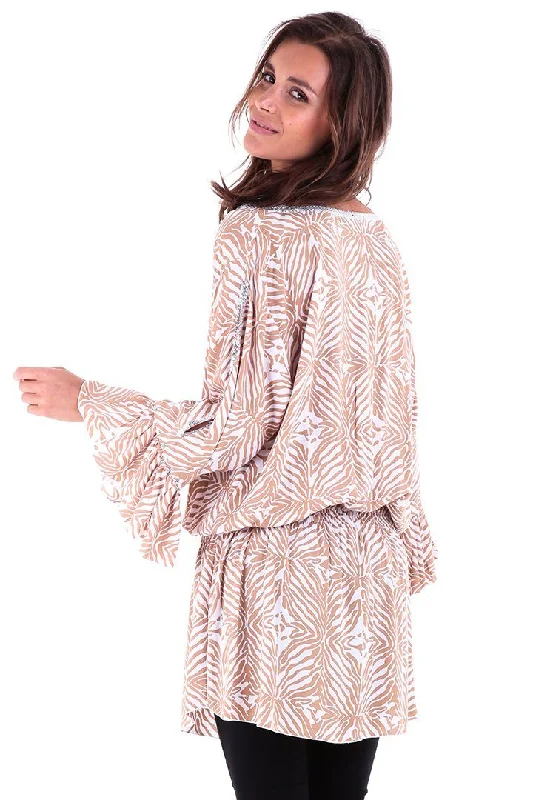 Tunic Top with Hand-Sewn Silver Sequins Sustainable Organic