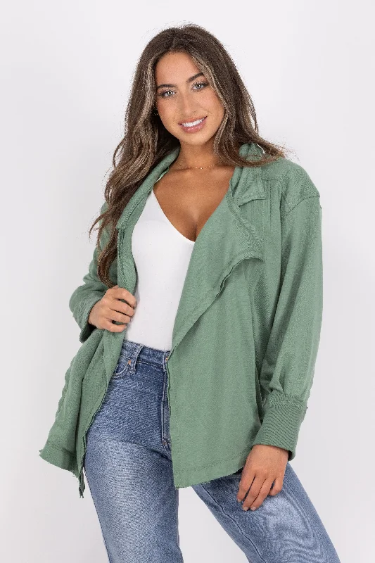 Much To Love Women's Raw Stitch Cardigan Classic Women's Pin - striped