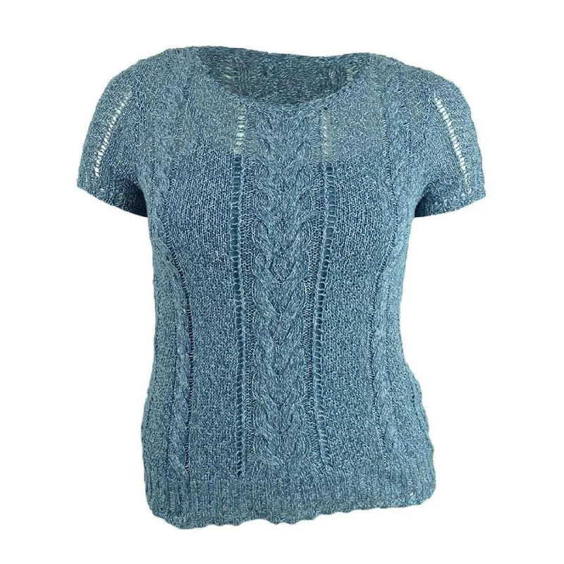 Lauren by Ralph Lauren Women's Cable Knit Linen Blend Sweater performance