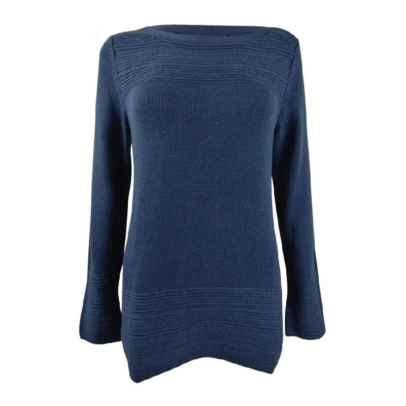 Karen Scott Women's Cotton Boat-Neck Sweater Hip Women's Urban