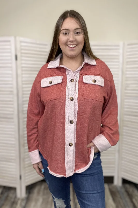 My Best Friend's Women's Textured Button Down Shacket Modern Women's 
