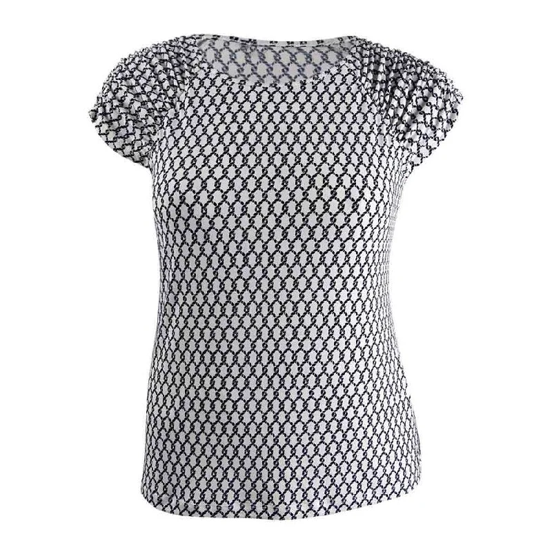 Tommy Hilfiger Printed Ruched-Sleeve Top Confident Women's High - fashion