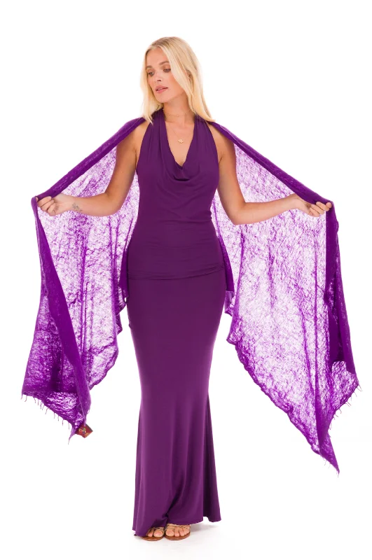 BAMBOO HALTER NECK PURPLE Bold Women's Statement