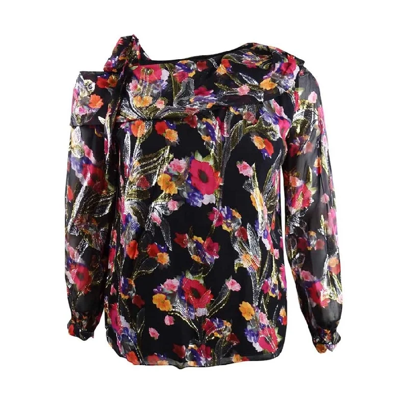 Nicole Miller Women's Jacquard Single-Shoulder Blouse Hip Women's Urban