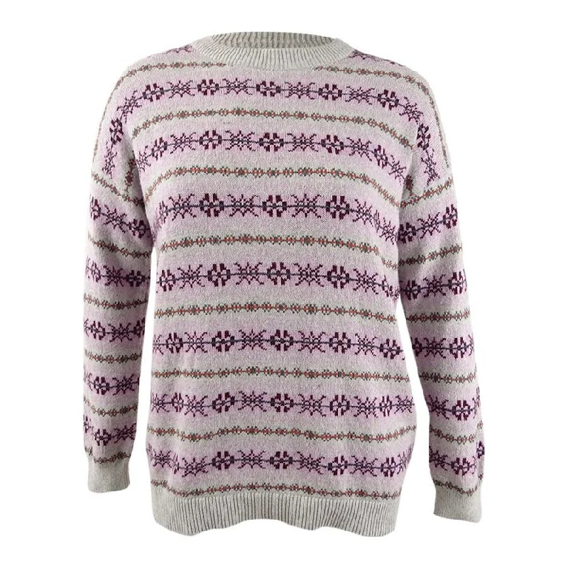Lauren Ralph Lauren Women's Cotton Printed Pullover Sweater Earthy Women's 