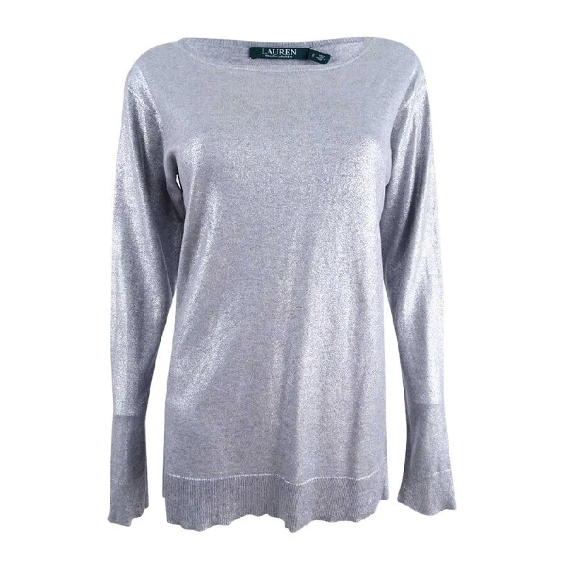 Ralph Lauren Women's Shiny Pullover Sweater Top Sharp Women's Italian