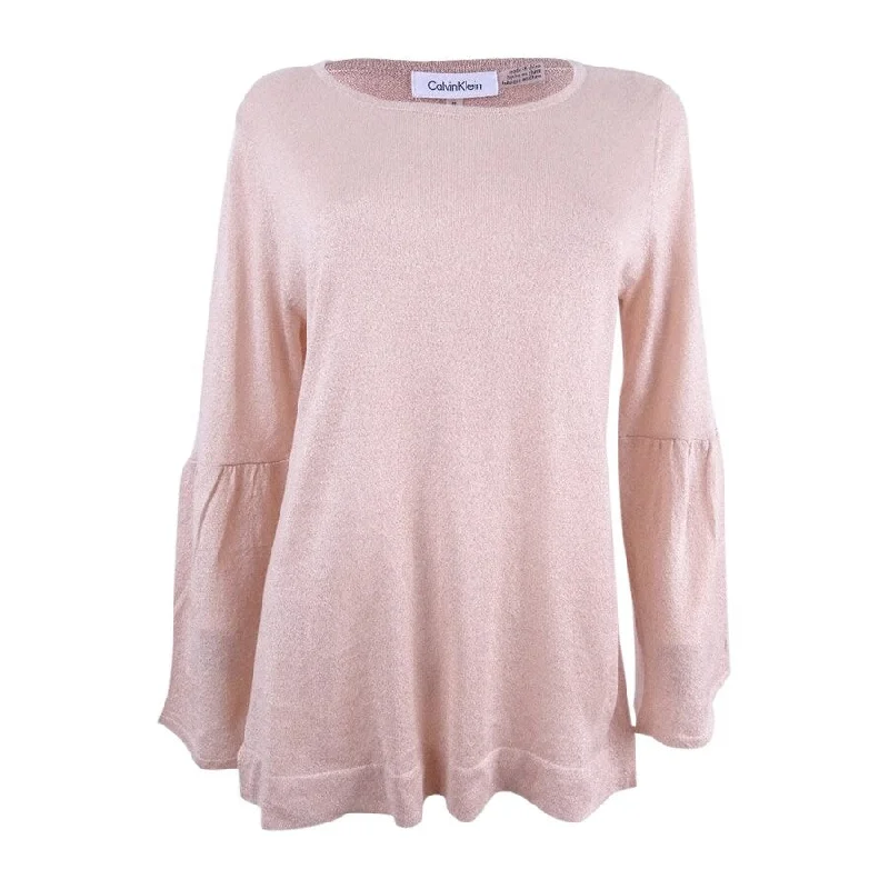 Calvin Klein Women's Bell-Sleeve Sweater Bohemian Women's Free