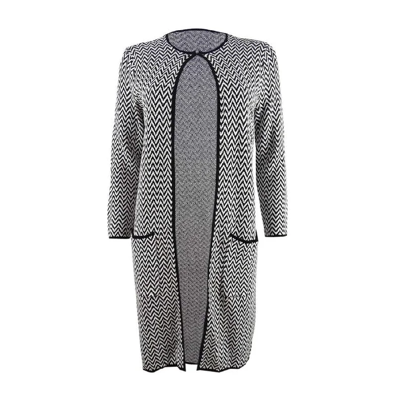 Calvin Klein Women's Printed Open-Front Cardigan Laid - back Women's Style