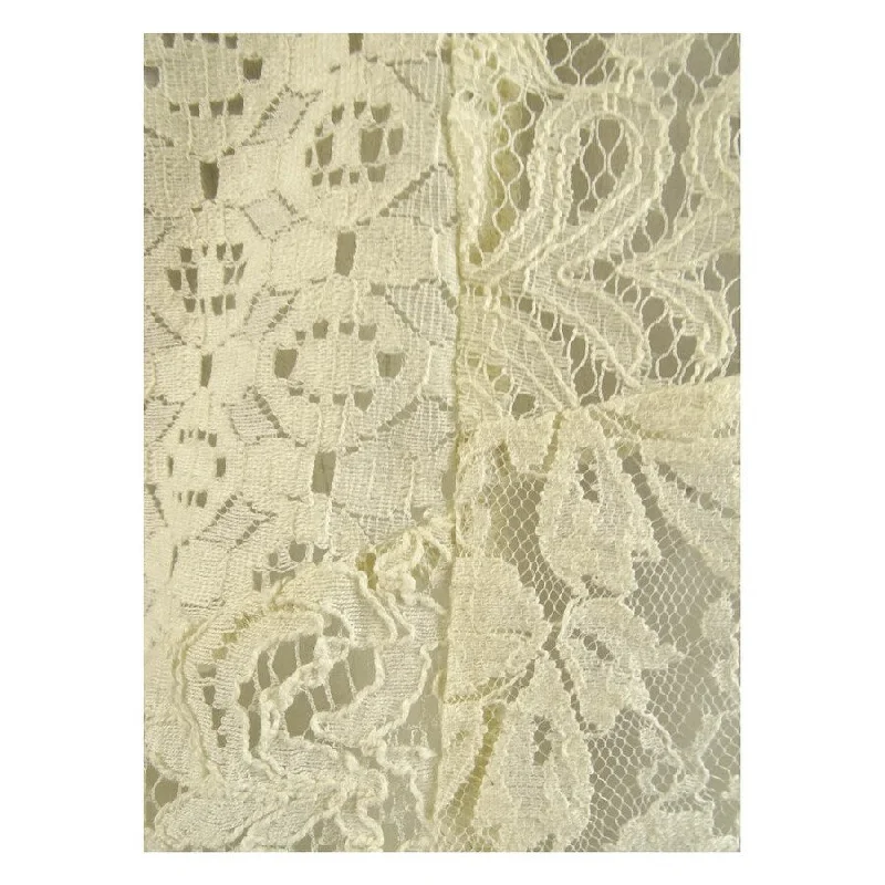 Lauren Ralph Lauren Women's Patchwork Lace Short Sleeve Blouse 12, Winter Cream Refined Women's 