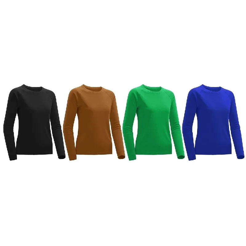 4Pack Womens Long Sleeve TShirts Ultra Soft Plus Size Casual Wear Random Colors Monochromatic Office Style 4Pack Womens Long Sleeve TShirts Ultra Soft Plus Size Casual Wear Random Colors Monochromatic Office Style