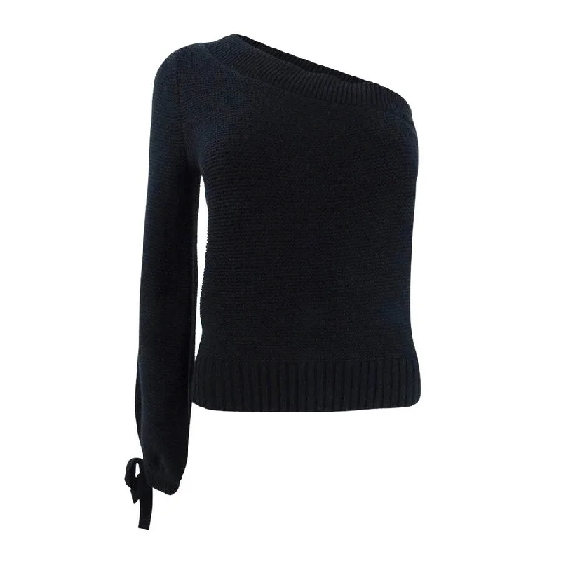 Becca Tilley x Bar III Women's One-Shoulder Volume Sleeve Sweater Women