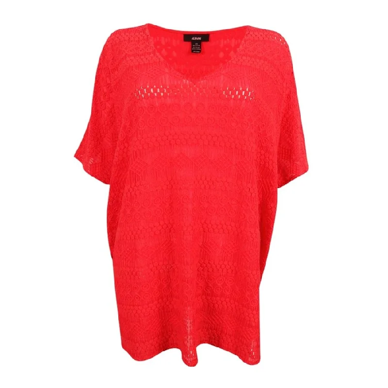 Alfani Women's Lace Poncho Top Luxurious Women's High -  end