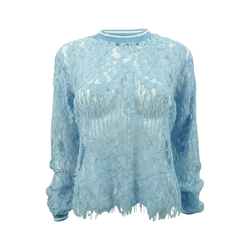 Fair Child Women's Ribbed Trim Fringe Blouse Youthful Women's Anime - inspired