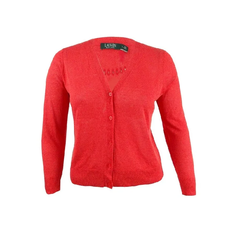 Lauren Ralph Lauren Women's Eyelet-Back Linen Cardigan Country
