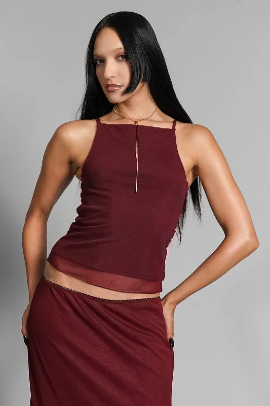 Claret Mesh Tank - Merlot Bohemian Women's Free