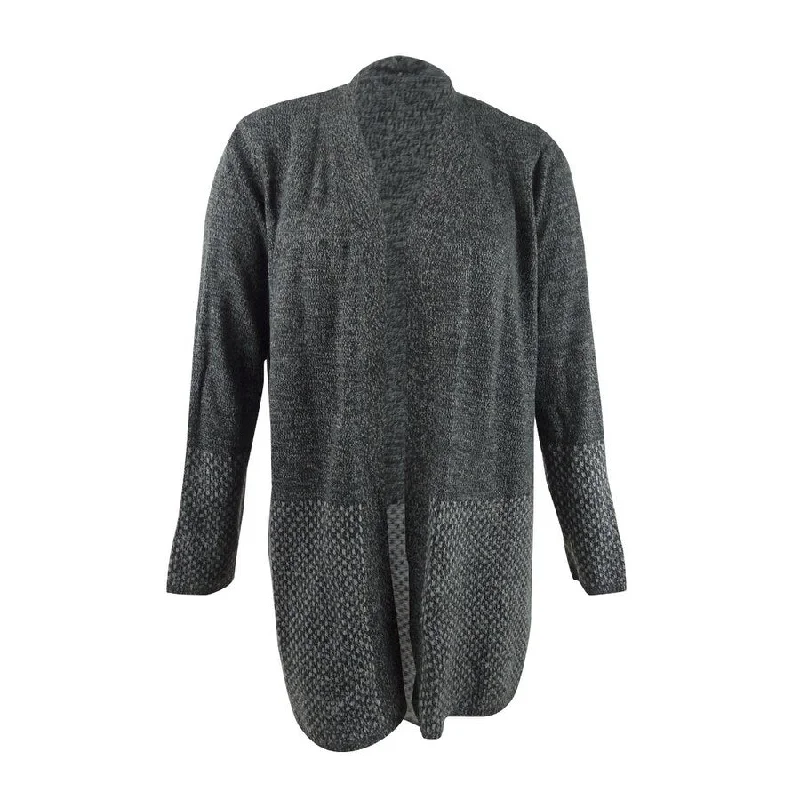 Karen Scott Women's Open-Front Contrast-Trim Cardigan Elegant Women's Formal 