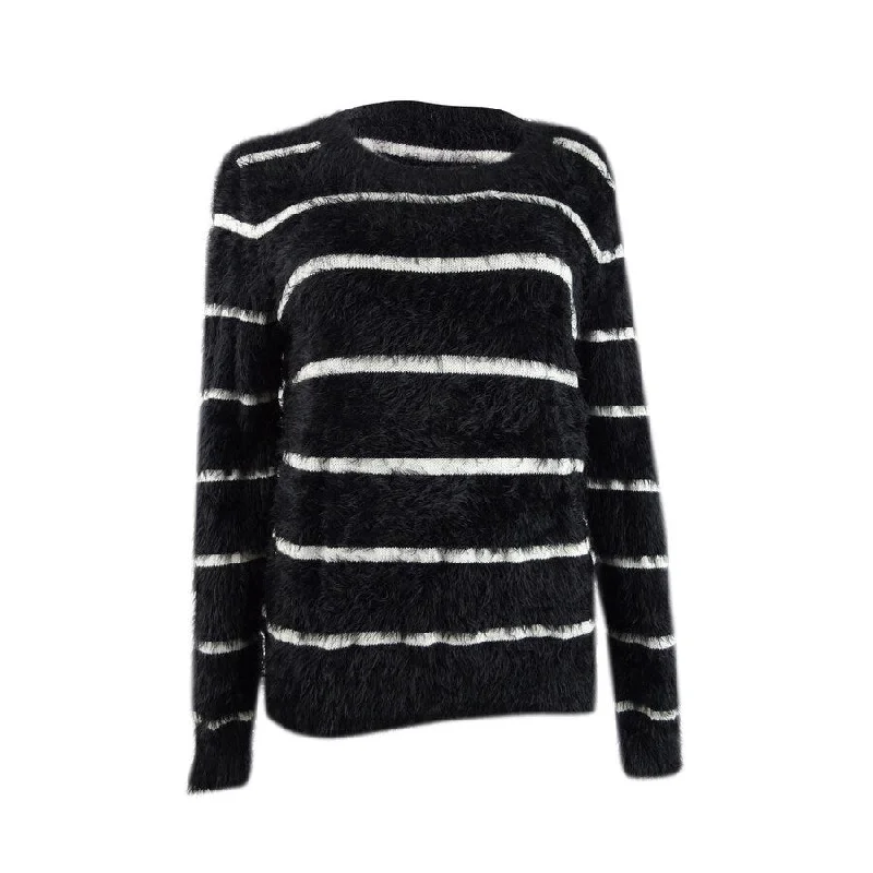 CeCe Women’s Striped Eyelash Sweater Modern Women's 