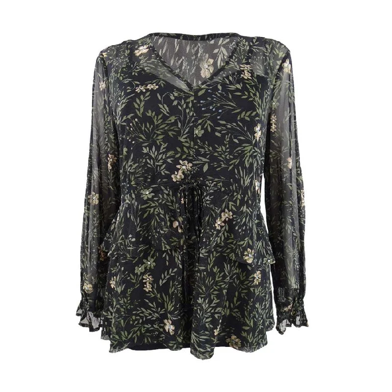 Style & Co. Women's Printed Babydoll Top Youthful Women's Pop