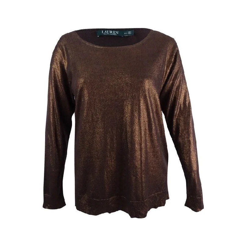 Ralph Lauren Women's Shiny Pullover Sweater Top Laid - back Women's Style