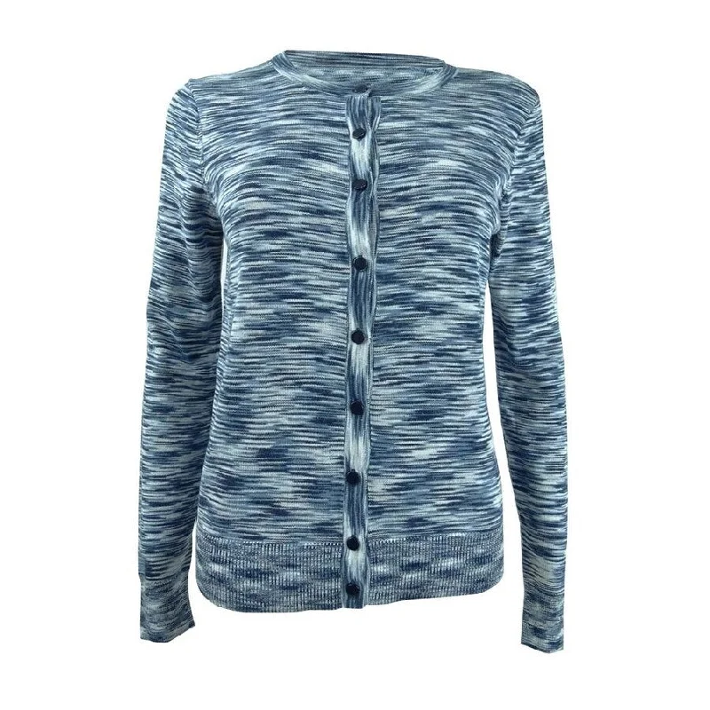 Charter Club Women's Space-Dyed Button Cardigan Polished Women's Silk