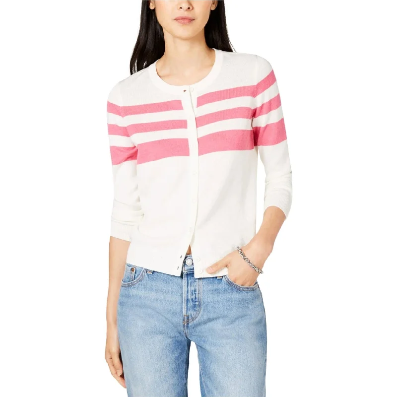 Maison Jules Womens Striped Cardigan Sweater Earthy Women's 