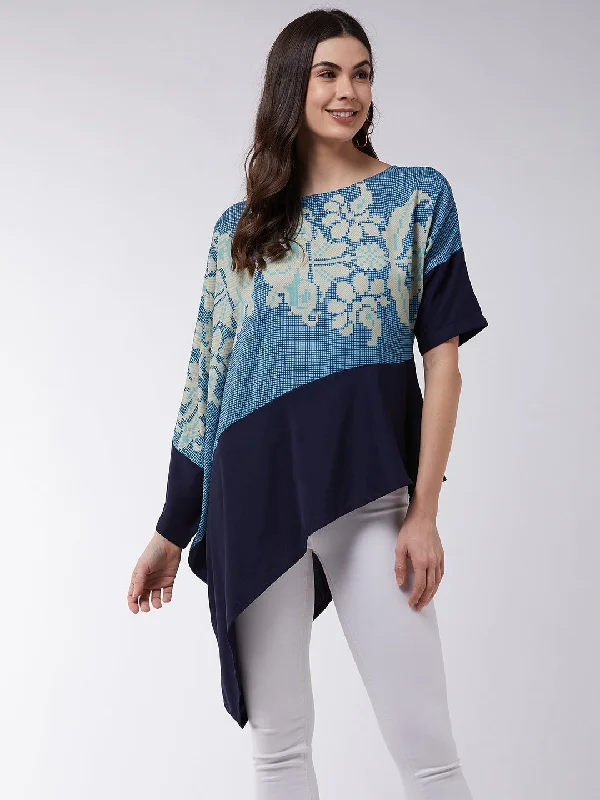 Asymmetric Printed Loose Top Compression
