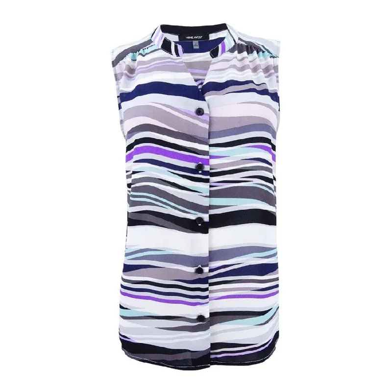 Nine West Women's Sleeveless Printed Blouse Trendy Women's 