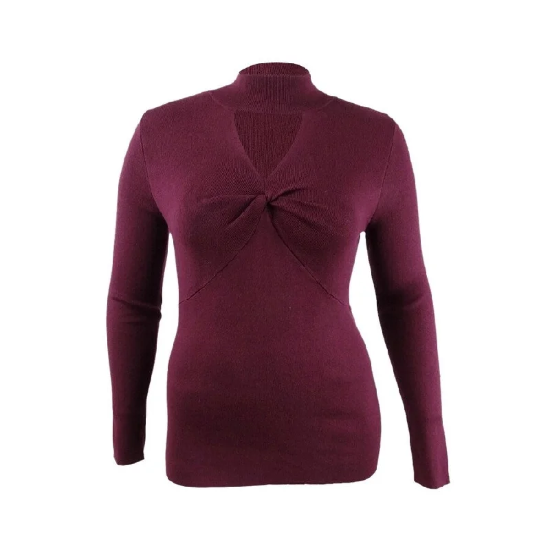 INC International Concepts Women's Mock-Neck Keyhole Twist Sweater Modern Women's 