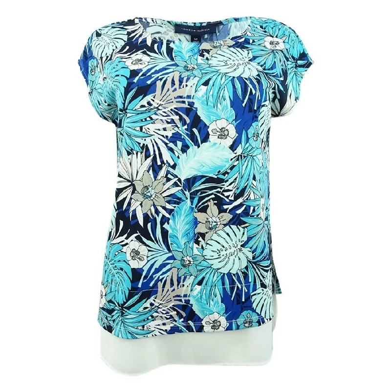 Tommy Hilfiger Women's Aloha Layered-Look Top Unique Women's Upcycled