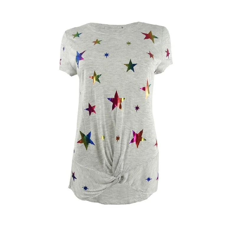 INC International Concepts Women's Twisted Rainbow-Star T-Shirt Traditional Women's Wool
