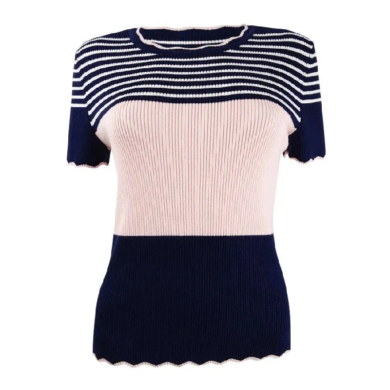 Maison Jules Women's London Printed Scalloped Top Confident Women's Power