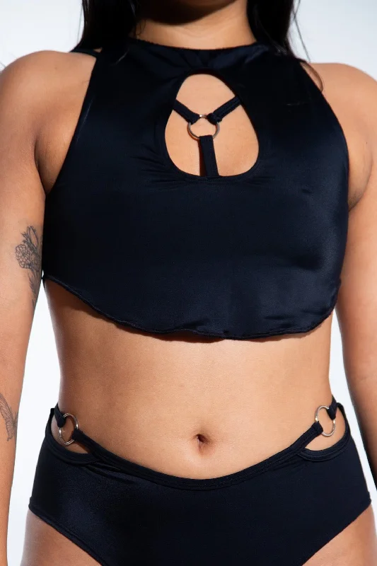 Disconnect Crop Top - Black Dynamic Women's High - energy
