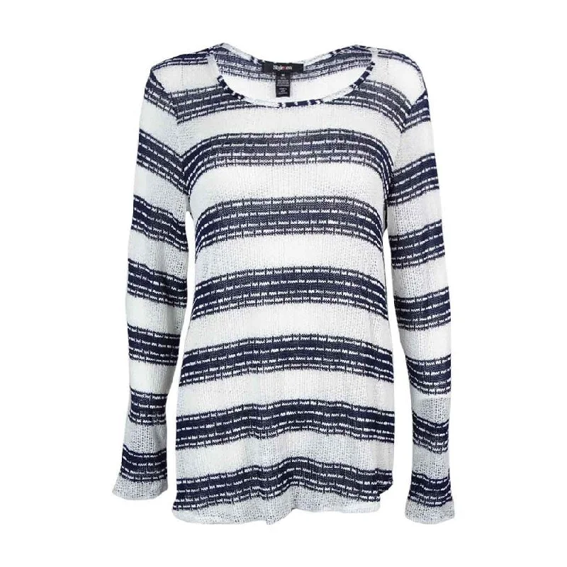 Style & Co. Women's Striped Hi-Low Knit Top Feminine Women's Soft 