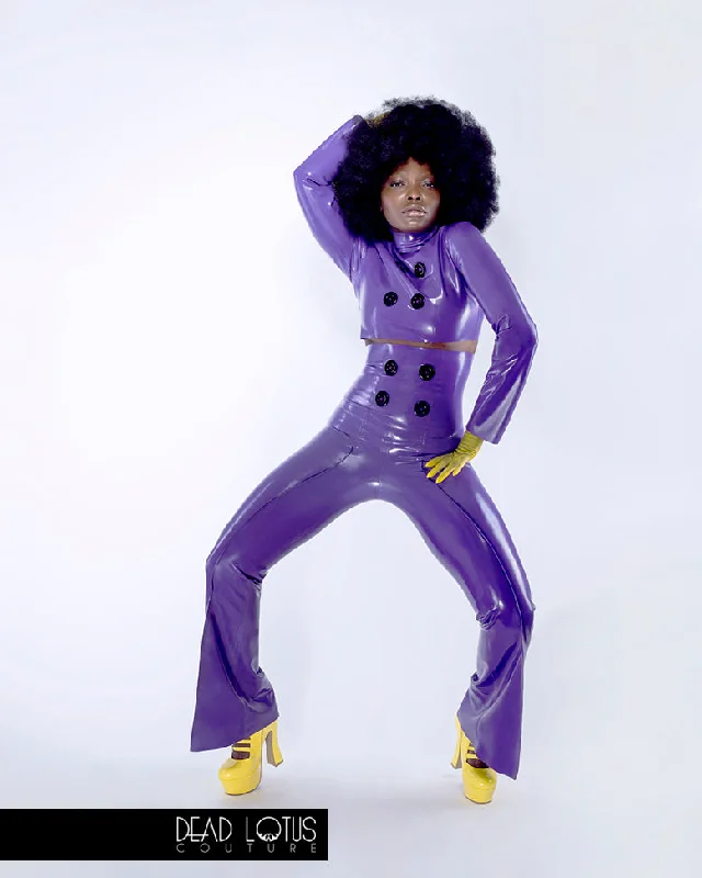 COMPLETE OUTFIT - CELARIO Trousers and Top with Wrist Gloves Latex Set Country