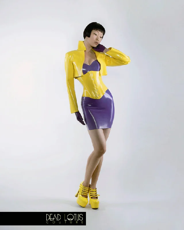 COMPLETE OUTFIT - KIUSA PLUVIA Corset Outfit with Mini Dress, Bolero Jacket & Under-Bust Corset with Wrist Gloves Cool Women's Skate