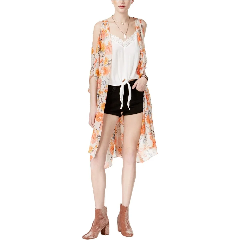 American Rag Womens Cold Shoulder Kimono Sweater, Orange, Medium Casual Women's Loose - fitting