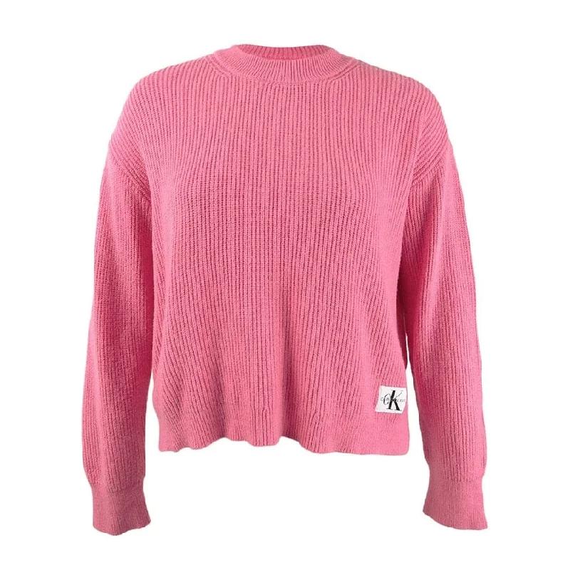 Calvin Klein Women's Jeans Crewneck Sweater Artistic Women's Hand - painted