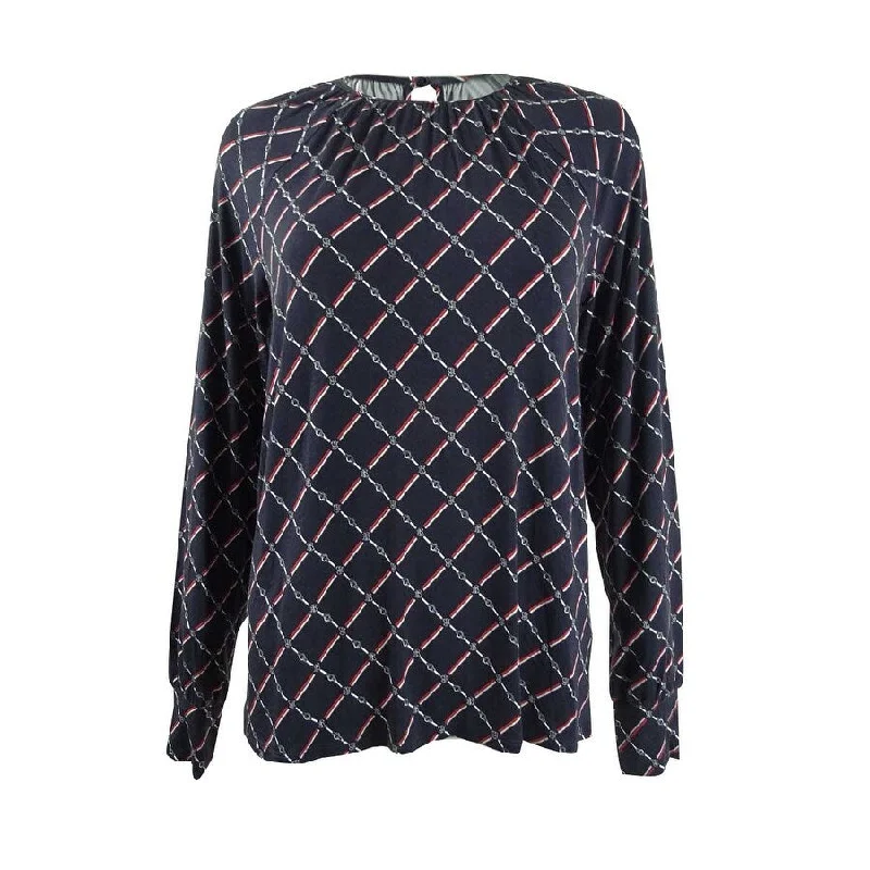 Lauren Ralph Lauren Women's Jaralda Logo Printed Blouse French
