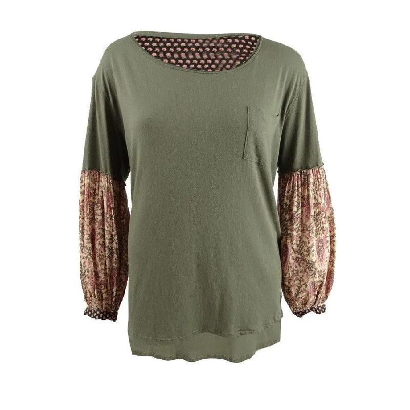 Free People Women's Jade Long Sleeve Pocket Tee Laid - back Women's Vibe
