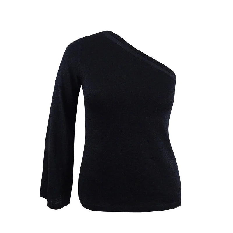 Vince Camuto Women's Metallic One-Shoulder Sweater Relaxed Women's 
