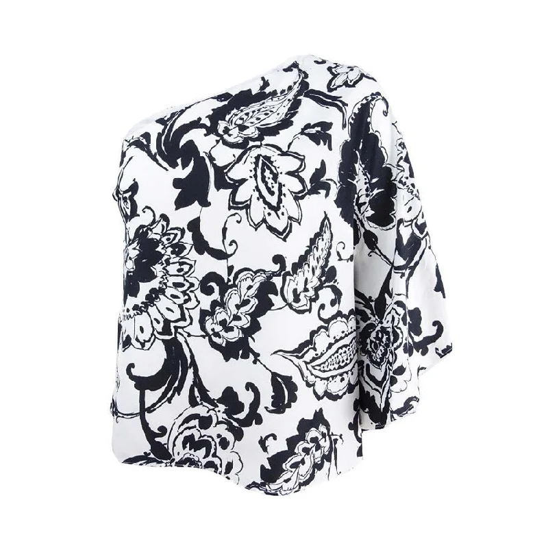 Lauren Ralph Lauren Women's Paisley One-Shoulder Top British Gentlewoman Style