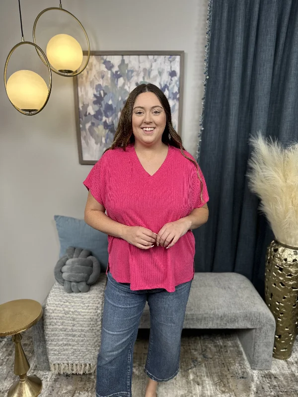 My Favorite Part Women's Hi-Lo Ribbed Knit Top Australian Beach