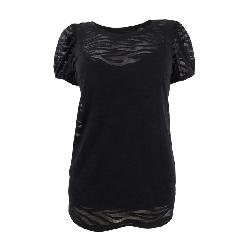 INC International Concepts Women's Zebra Burnout Top Sophisticated Women's 