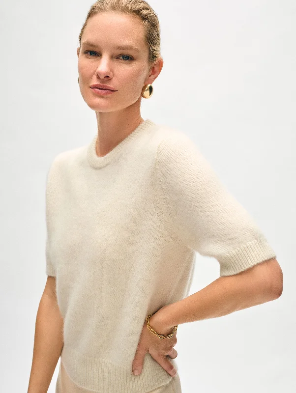 Brushed Cashmere Tee Streetwear Style for 