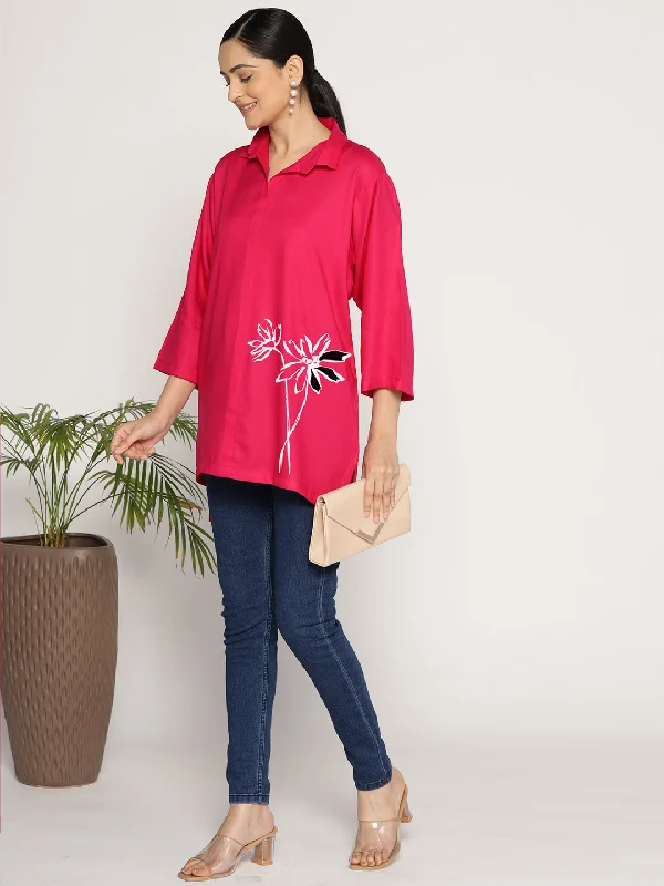 Magenta Rayon ShirtTop - Brise Scandinavian
